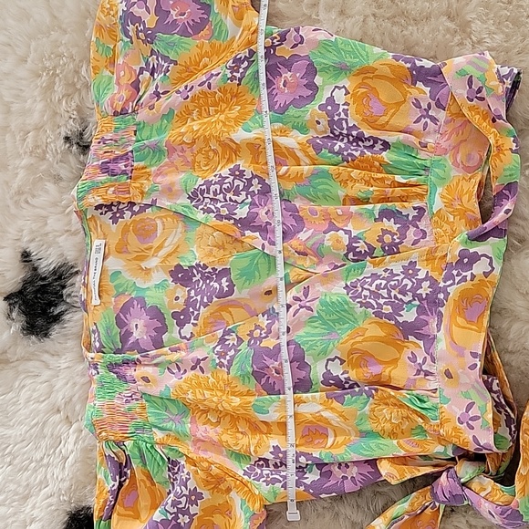Faithfull The Brand La Colle Top Floral Summer Cropped Size XS - Picture 10 of 12
